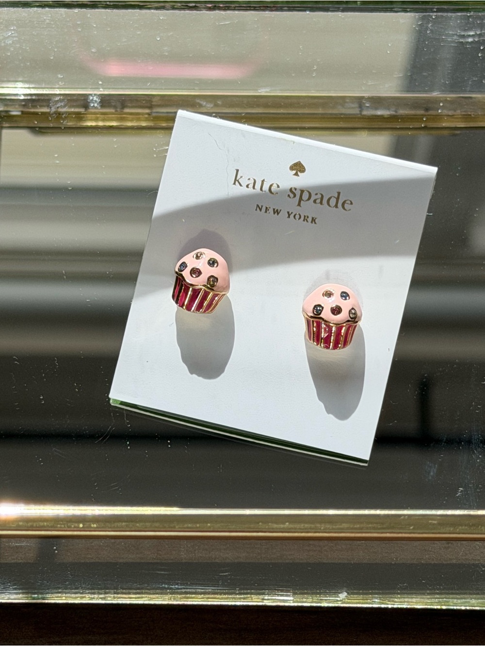 kate spade New York Take the Cake Pink Cupcake Stud Earrings in Pink